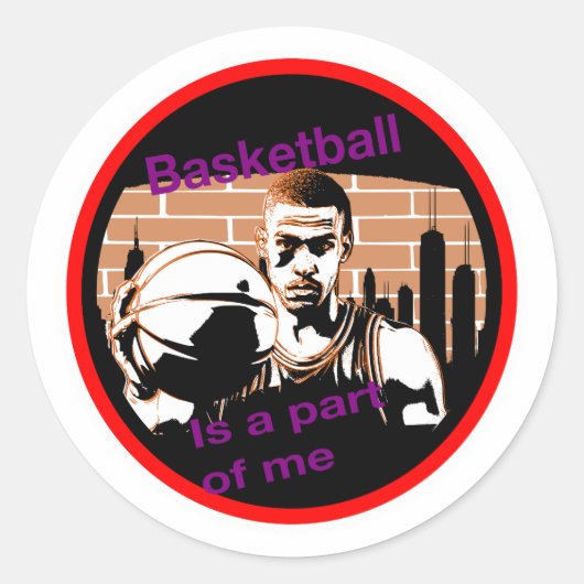 Adesivo redonso Basketball is a part of me Ronde Sticker (Voorkant)