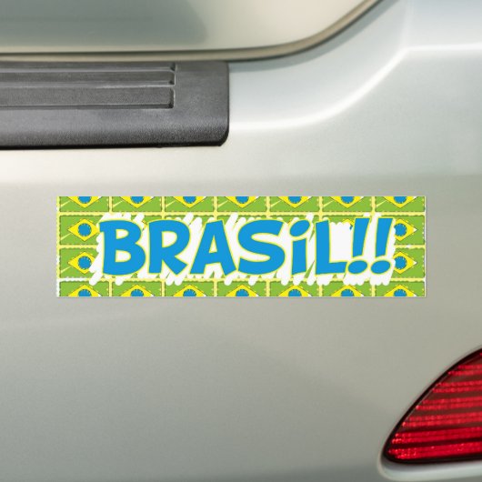 Adesivo retangular "Brasil na copa" Bumpersticker (Op auto)
