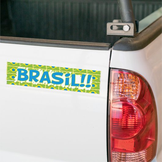 Adesivo retangular "Brasil na copa" Bumpersticker (Op Truck)