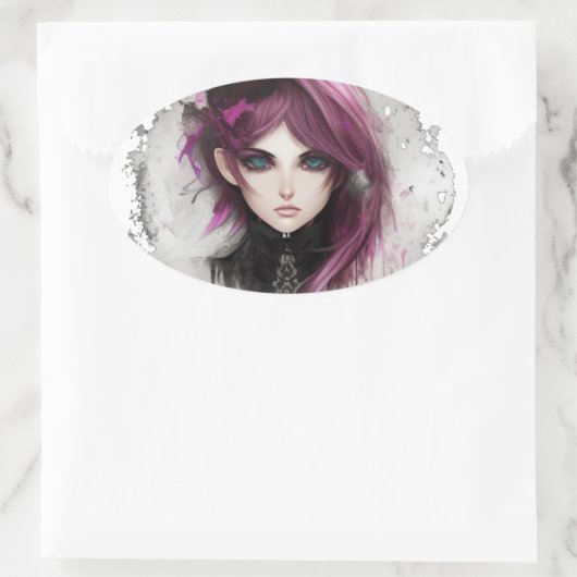 Adesivo RPG elfa maga Ovale Sticker (Tas)