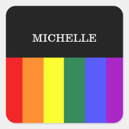 Adesivos Autocolante Orgulho Gay Rainbow Vierkante Sticker