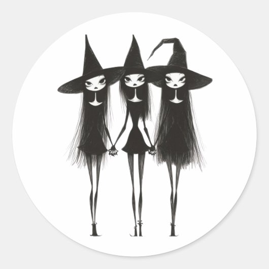 adesivos bruxas ronde sticker (Voorkant)