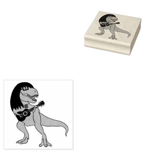 ADH T-Rex gitaar Rubberstempel (Gestempeld)