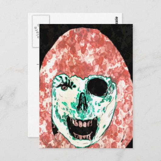 ADH Zombie Waterverf Briefkaart (Voorkant / Achterkant)