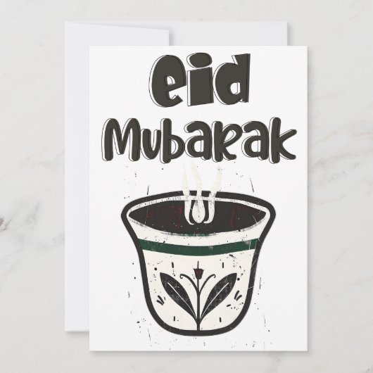 Adha Mubarak Eid Arabisch koffiekopje met kardemom Kaart (Voorkant)