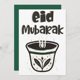 Adha Mubarak Eid Arabisch koffiekopje met kardemom Kaart