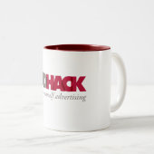 AdHack Logo Coffee-Mok Tweekleurige Koffiemok (Voorkant rechts)