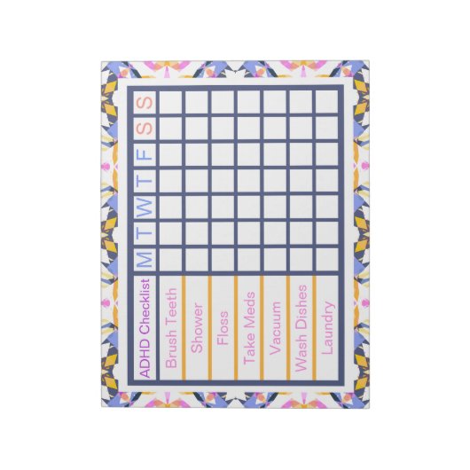 ADHD ADD Girl's Weeklijst voor vrouwen Notitieblok (Linkerzijde)