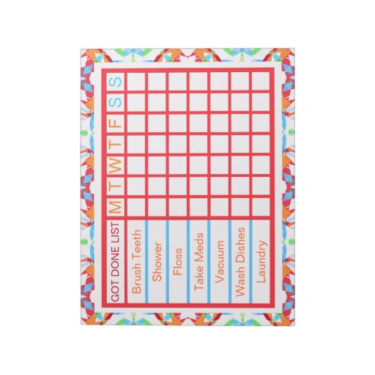 ADHD ADD Girl's Weeklijst voor vrouwen Notitieblok (Linkerzijde)