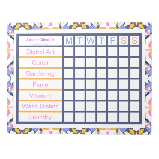 ADHD ADD Girl's Weeklijst voor vrouwen Notitieblok (Voorkant)