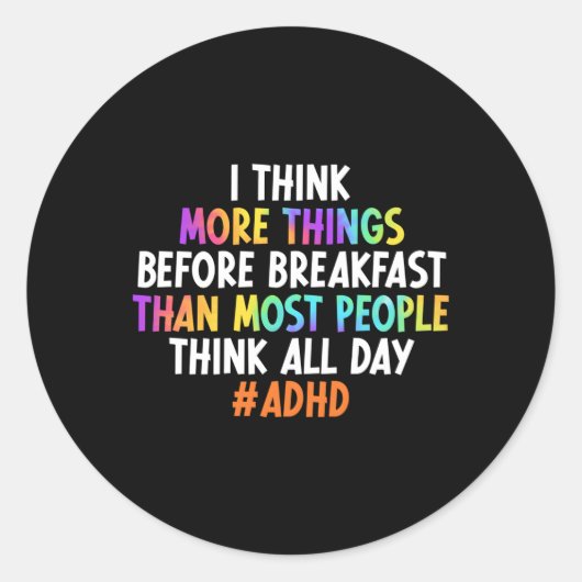 ADHD ADHD Awareness ADHD Warrior ADHD Ondersteunin Ronde Sticker (Voorkant)