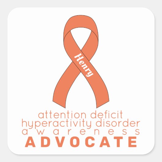 ADHD Advocate White Square Sticker (Voorkant)