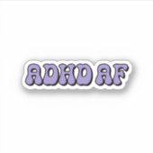 ADHD AF Eenvoudige Paarse typografie Sticker (Voorkant)