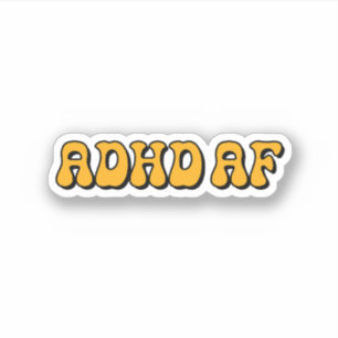 ADHD AF Geel Typografie Sticker