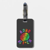 ADHD als F*ck Rainbow Brain Bagagelabel (Achterkant verticaal)