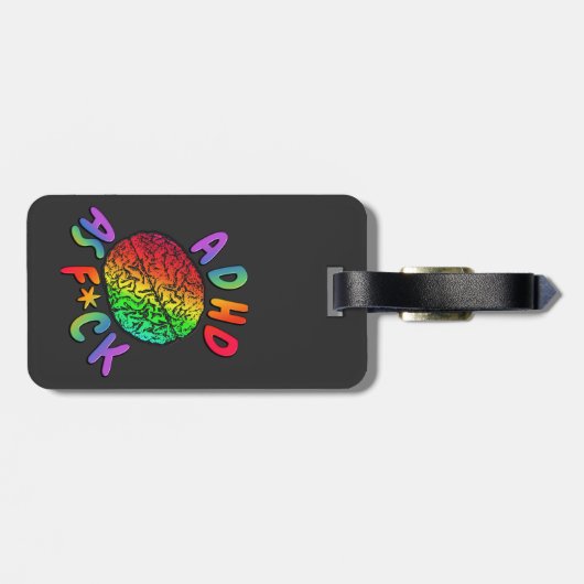 ADHD als F*ck Rainbow Brain Bagagelabel (Achterkant horizontaal)