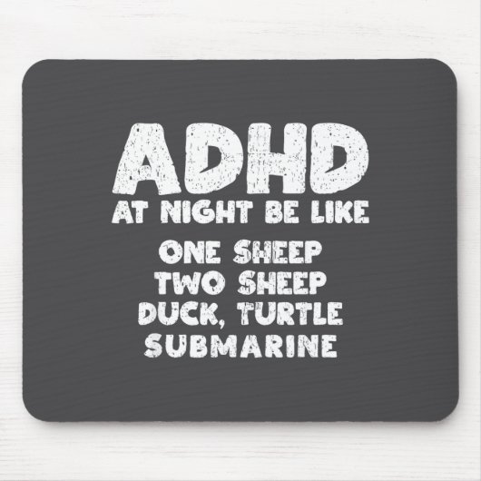 Adhd At Night Be Like Funny Adhd Quote Muismat (Voorkant)