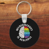 ADHD Autisme Bewustzijn Neurodiversiteit is mooi Sleutelhanger (Voorkant)