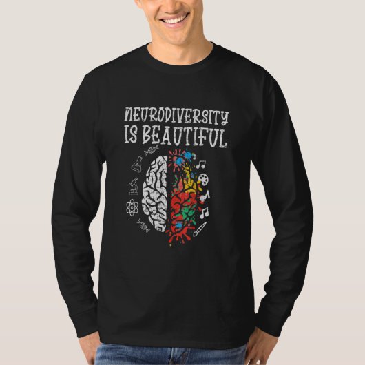 ADHD Autisme Bewustzijn Neurodiversiteit is mooi T-shirt (Voorkant)