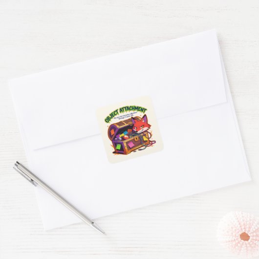 ADHD Autisme OCD Grappige Objectbinding Vierkante Sticker (Envelop)