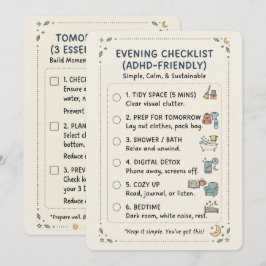 ADHD Avondroutine Checklist Eenvoudige Kalmeringsk Feestdagenkaart