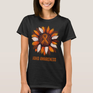 ADHD Awareness Month Orange Ribbon T-shirt