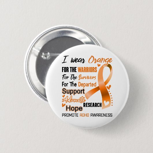 ADHD Awareness Month Ribbon Giften Ronde Button 5,7 Cm (Voorkant /achterkant)