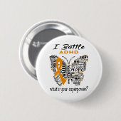 ADHD Awareness Month Ribbon Giften Ronde Button 5,7 Cm (Voorkant /achterkant)