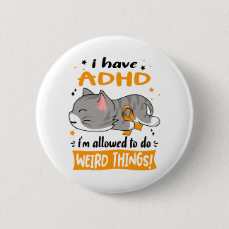ADHD Awareness Month Ribbon Giften Ronde Button 5,7 Cm