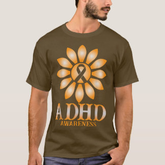 ADHD Awareness Sunflower Ribbon for Men Woman T-shirt