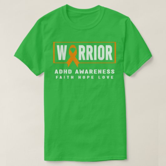 ADHD Awareness Warrior Shirt - Orange Ribbon, ADHD (Design voorkant)