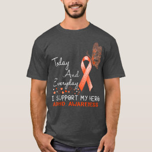 ADHD-bewustzijn Ik steun mijn Hero Butterfly T-shirt
