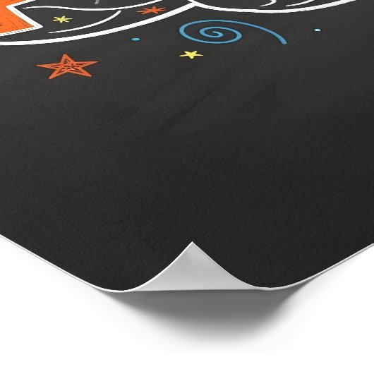 ADHD Bewustzijn Kleurrijke Hersenwoord Illustratie Poster (Hoek)