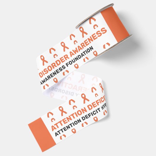 ADHD-bewustzijnspatroonlint Grosgrain Lint (Achterkant)