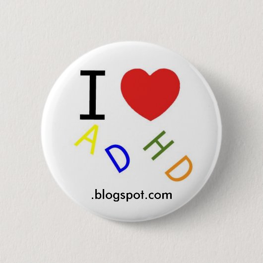 ADHD, .blogspot.com Ronde Button 5,7 Cm (Voorkant)