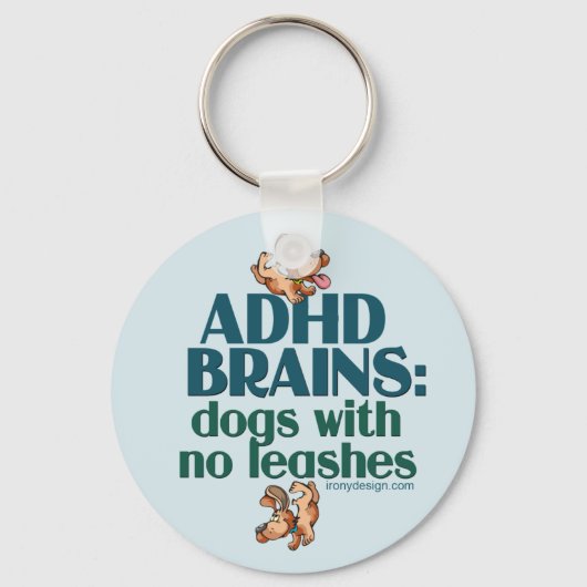 ADHD BRAINS (blauw) Sleutelhanger (Voorkant)