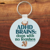 ADHD BRAINS (blauw) Sleutelhanger (Voorkant)
