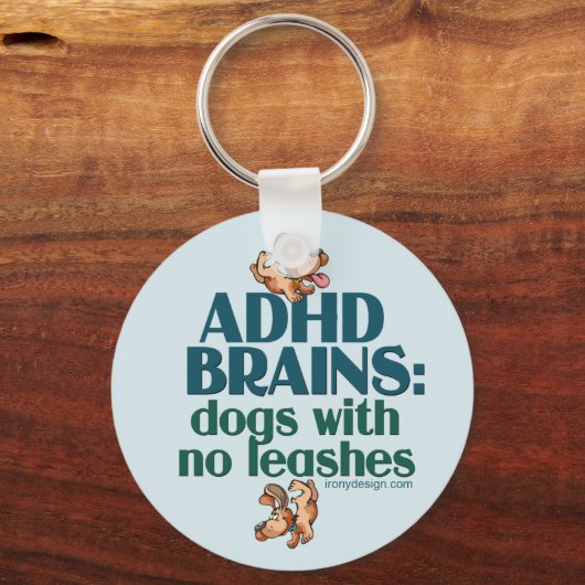 ADHD BRAINS (blauw) Sleutelhanger (Voorkant)