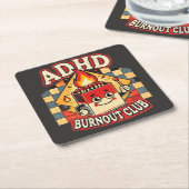 ADHD Burnout Club Kartonnen Onderzetters (Schuin)
