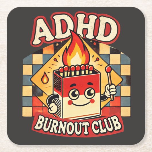 ADHD Burnout Club Kartonnen Onderzetters (Voorkant)