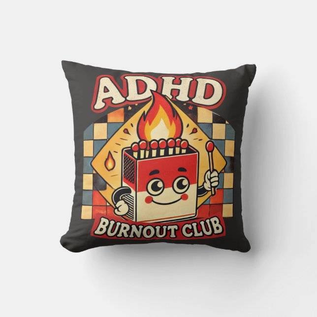 ADHD Burnout Club Kussen (Voorkant)