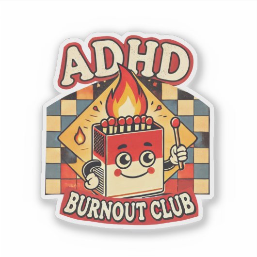 ADHD Burnout Club Sticker (Voorkant)
