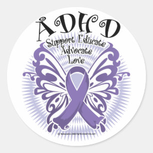 ADHD Butterfly 3 Ronde Sticker