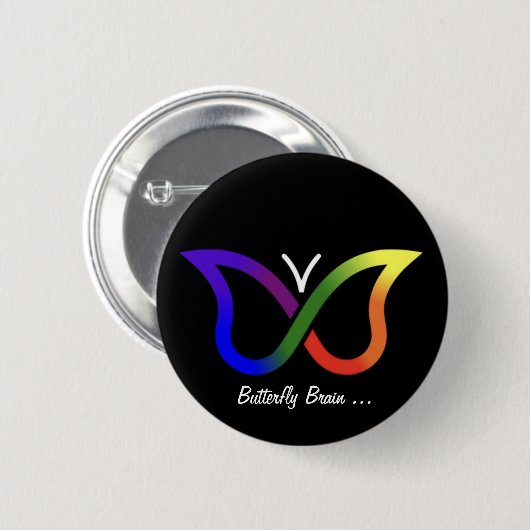 ADHD Butterfly Brain Neurodiversity Button Badge (Voorkant /achterkant)