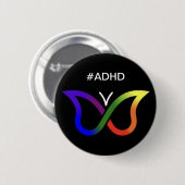 ADHD Butterfly Neurodiversity Button Badge (Voorkant /achterkant)