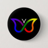ADHD Butterfly Neurodiversity Button Badge (zwart) (Voorkant)