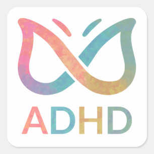 ADHD Butterfly Vierkante Sticker