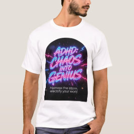 ADHD Chaos In Genieus Neon Motivatie Quote T-shirt