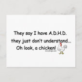 ADHD Chicken Humor Gezegde Briefkaart (Voorkant)
