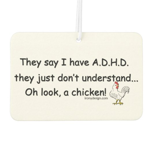 ADHD Chicken Humor Luchtverfrisser (Achterkant)